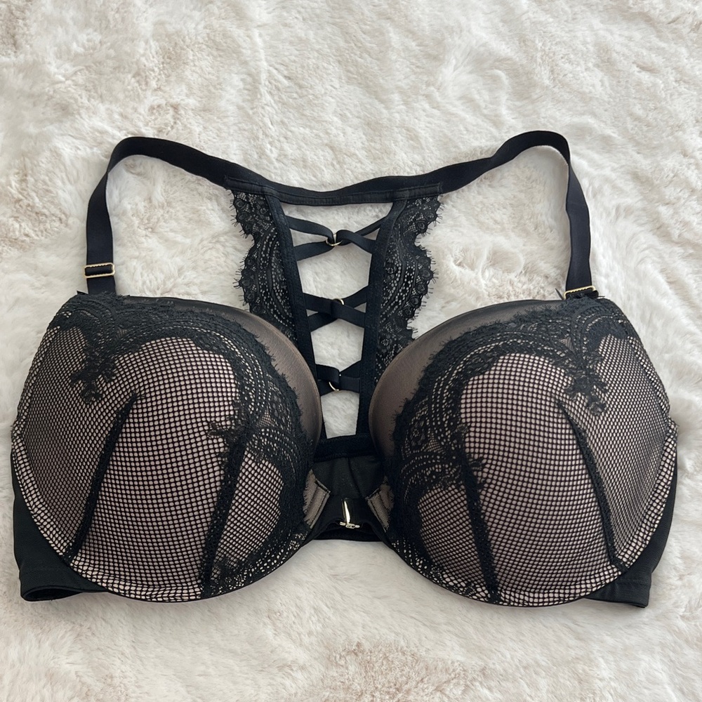 Cacique Black Lace Crisscross Bra